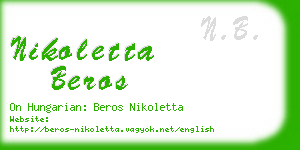 nikoletta beros business card